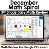 Digital December Math Spiral Review for Google Classroom: 