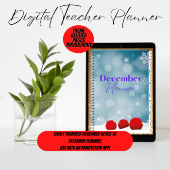 Preview of Digital December Teacher Planner
