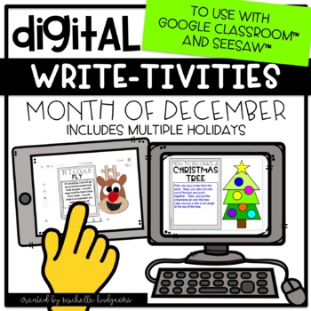Preview of Digital December Writing for Google Classroom™ & Seesaw™ Distance Learning