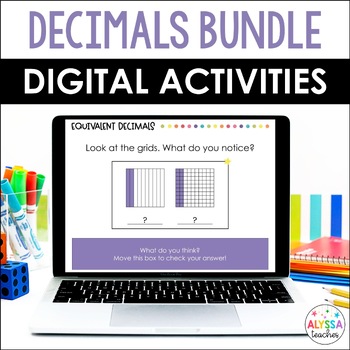 Preview of Digital Decimals Activities Bundle for Place Value, Addition, Subtraction