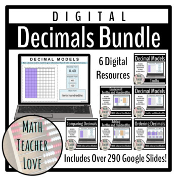 Preview of Digital Decimals Bundle with Models with Tenths and Hundredths