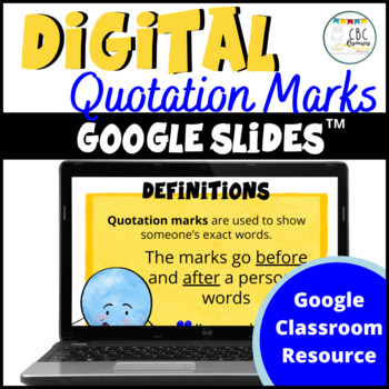 Preview of Digital Dialogue Using Quotation Marks with Google Slides™