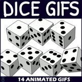 Digital Dice GIFs - Animated Clipart – White with Black Dots