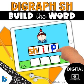 Preview of Digraph SH | Build A Word | Phonics | Boom Cards