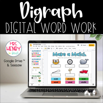 Preview of Digital Digraph Word Work for Google Drive™ and Seesaw™