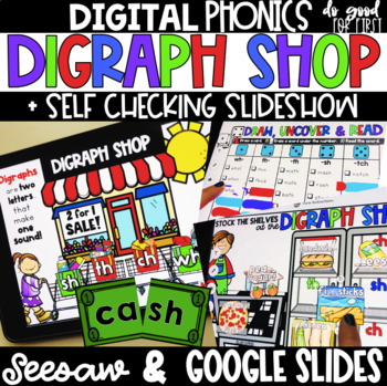 Preview of Digital Digraphs - Seesaw & Google Slides - ch th wh sh Review