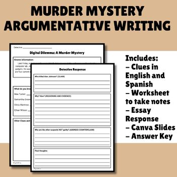 Preview of Digital Dilemma: ELA Murder Mystery-Argumentative Writing & Evidence Grades 6-9