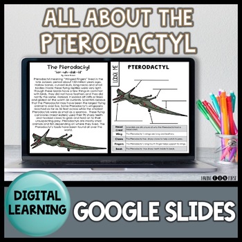 Preview of Pterodactyl Digital Dinosaur Activities | Google Classroom | Distance Learning