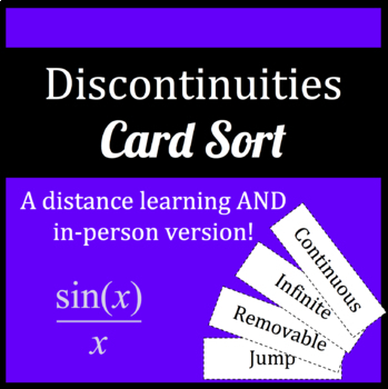 Preview of Digital Discontinuity Card Sort - Designed for distance learning!