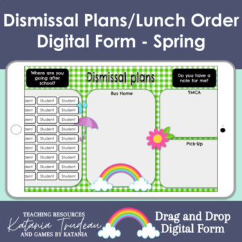 Preview of Digital Dismissal Plans and Lunch Order Form - Spring