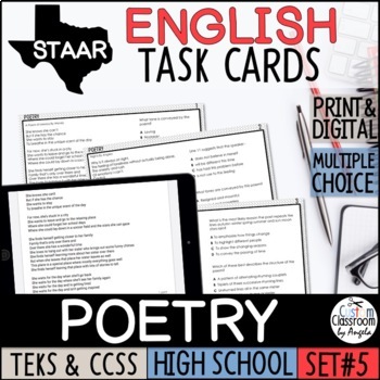 Preview of Digital Distance Learning Poetry Task Cards for Google Forms™