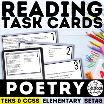 Preview of Digital Distance Learning Poetry Task Cards for Google Forms™ 