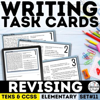 Preview of Digital Distance Learning Revising & Editing Task Cards for Google Forms™ 