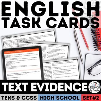 Preview of Digital Distance Learning Text Evidence Task Cards for Google Forms™
