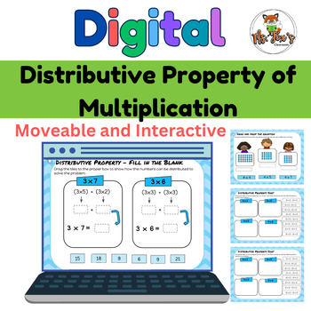 Preview of Digital Distributive Property of Multiplication - Interactive and Moveable