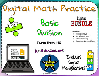 Preview of Digital Division - Basic Facts Practice BUNDLE