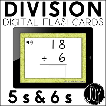 Preview of Digital Division Flashcards for 5s and 6s | Distance Learning