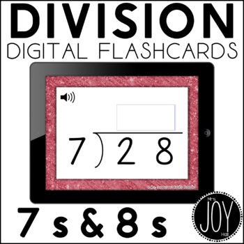 Preview of Digital Division Flashcards for 7s and 8s | Distance Learning