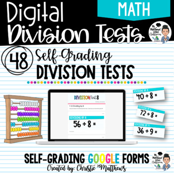 Preview of Digital Division Test Forms 1-10 & 1-12