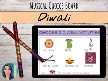 Preview of Digital Diwali Musical Choice Board for Google Slides