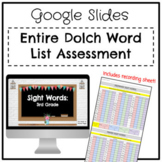 Digital Dolch Sight Word Assessment - PrePrimer to 3rd Gra