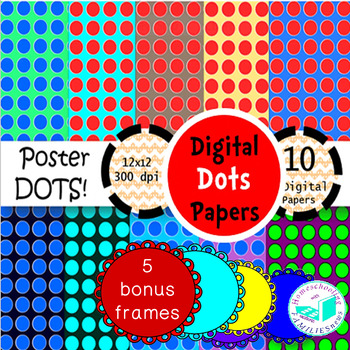 Preview of Digital Dots Paper 1- plus bonus 5 scallop frames