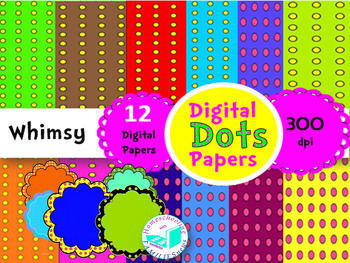 Preview of Digital Dots Paper 3- plus bonus 5 scallop frames