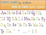 Digital  Dots and Curls Alphabet Clip Art