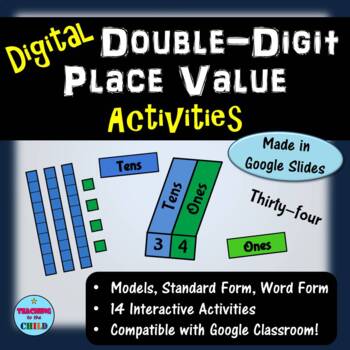 Preview of Digital Double-Digit Place Value Activities | Distance Learning