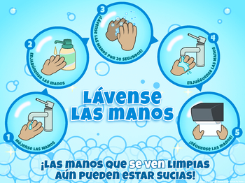 Preview of Digital Download - (Spanish Poster) Wash Your Hands! Poster Design 2