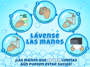 Digital Download - (Spanish Poster) Wash Your Hands! Poster Design 2