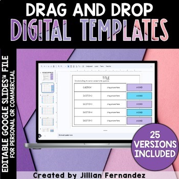 Preview of Digital Drag and Drop/Interactive Templates | Teacher Seller Templates