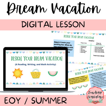 Preview of Digital Dream Vacation Planning Project - No Prep EOY Summer Fun