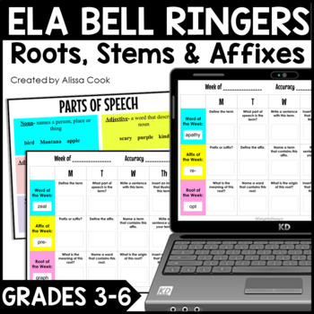 Preview of Digital ELA Bell Ringers | Greek and Latin Roots | Google Classroom
