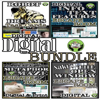 Preview of Digital ELA Bundle | Distance Learning | Short Stories | Informational Text