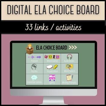 Preview of Digital ELA Choice Board
