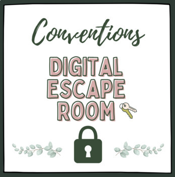 Preview of Digital ELA Conventions Escape Room in Google Slides