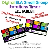 Digital ELA Small Group Rotation Board w/Timers EDITABLE B