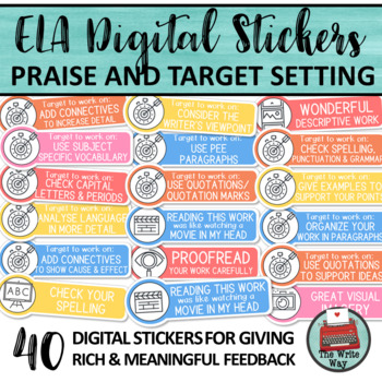 Preview of Digital ELA Stickers for Distance Learning