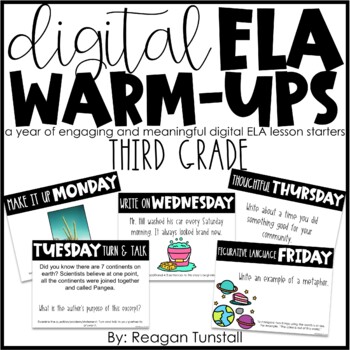 Preview of Digital ELA Warm-Ups Third Grade