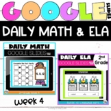 Digital ELA and Math for Google Classroom™ Bundle Week 4