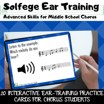 Preview of Digital Ear-Training Activities Advanced Middle School Chorus with BOOM Cards