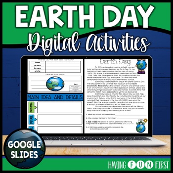 Preview of Digital Earth Day Activities Reading Writing Earth Day Activities Google