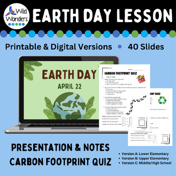 Preview of Earth Day Google Slides and Carbon Footprint Activity
