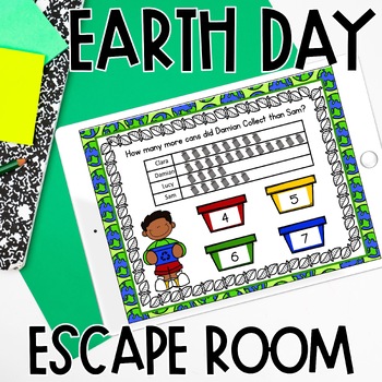Preview of Digital Earth Day Math Escape Room 2nd Grade Math Review for Google Forms™