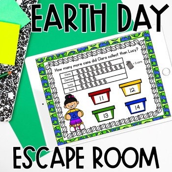 Preview of Digital Earth Day Math Escape Room 3rd Grade Math Review for Google Forms™