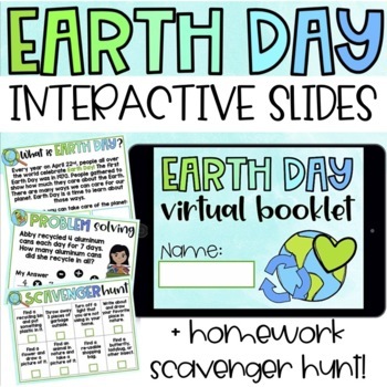 Preview of Digital Earth Day Slides | Interactive Activities + Homework Scavenger Hunt