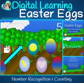 Preview of Digital Easter Eggs Number Recognition and Counting