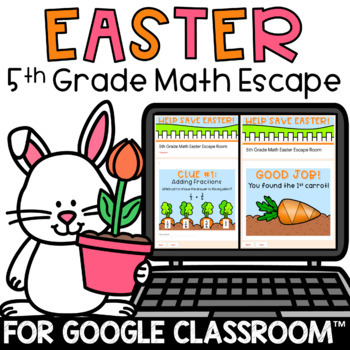 Preview of Digital Easter Escape Room Activity 5th Grade Math Review Google Forms™