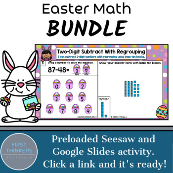 Preview of Digital Easter Math Games for Google Slides Seesaw PowerPoint